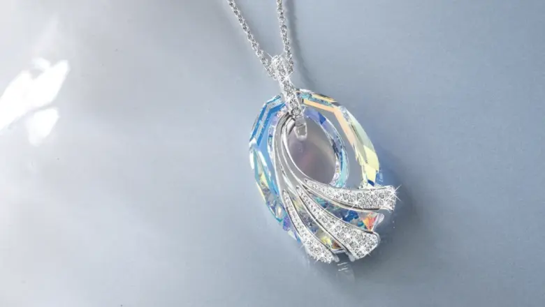 Close-up of the Shimmering Sea Crystal Pendant