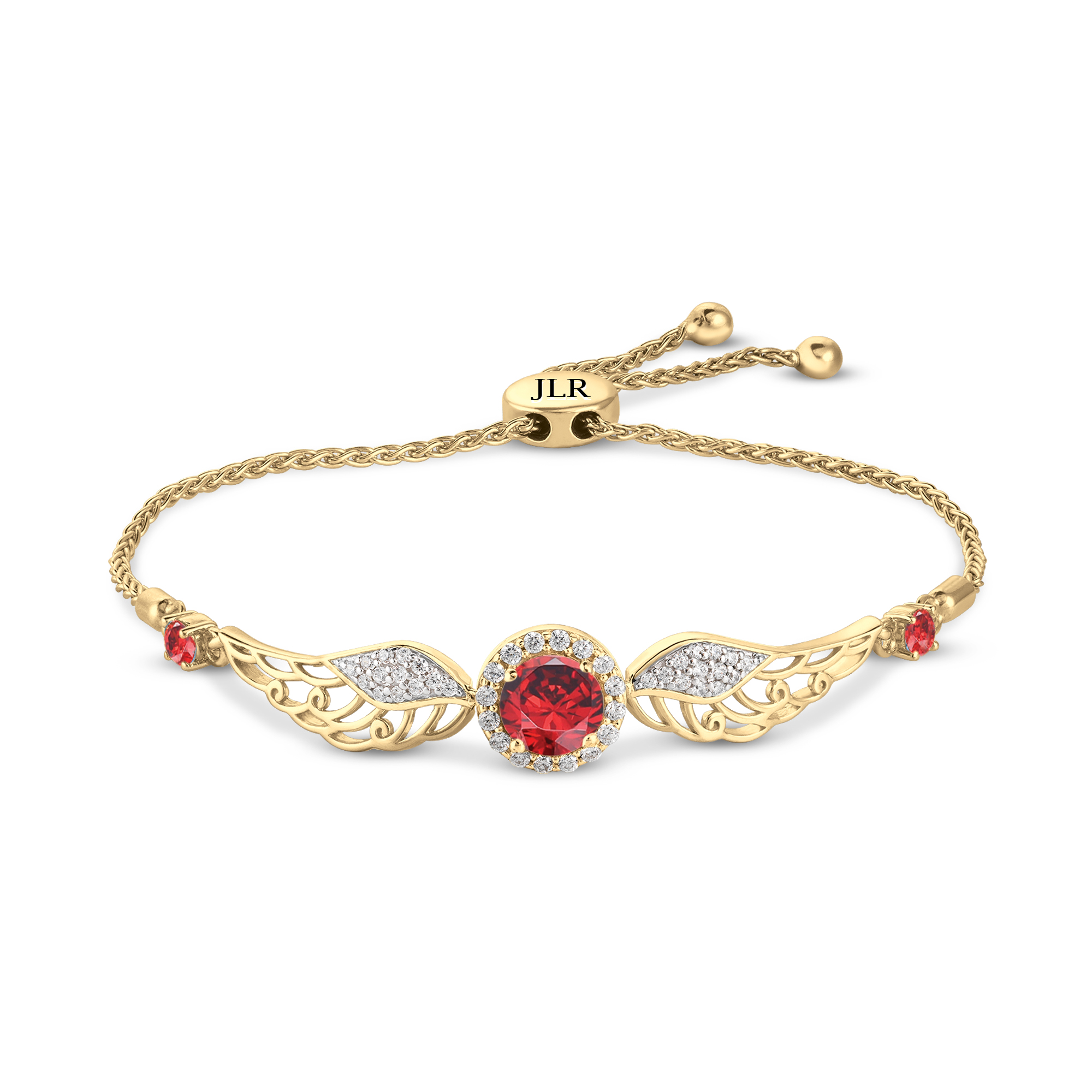 Personalized Angel Wing Birthstone Bracelet by Michael OConnor 12244 0019 a main